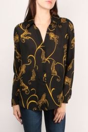 Lx27agence Nina Tiger Blouse - BlackGold Garmentory at Garmentory